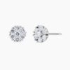 0 70 Carat Flower Natural Diamond Earrings