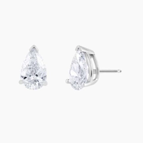 Pear Shaped Natural Diamond Stud Earrings