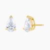 gold Pear Shaped Natural Diamond Stud