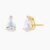 gold Pear Shaped Natural Diamond Stud