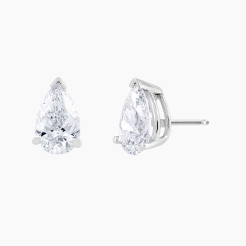 Pear Shaped Natural Diamond Stud Earrings