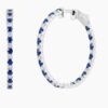 Alternating Sapphire Natural Diamond Hoop