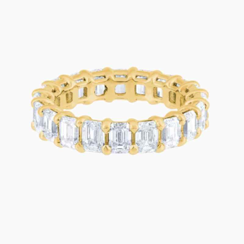 4 50 Carat Emerald Full Eternity Natural Diamond Band natural diamond ring golden