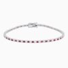 Alternating Ruby And Lab Grown Diamond Tennis Bracelet with lab grown diamonds in 14k solid gold