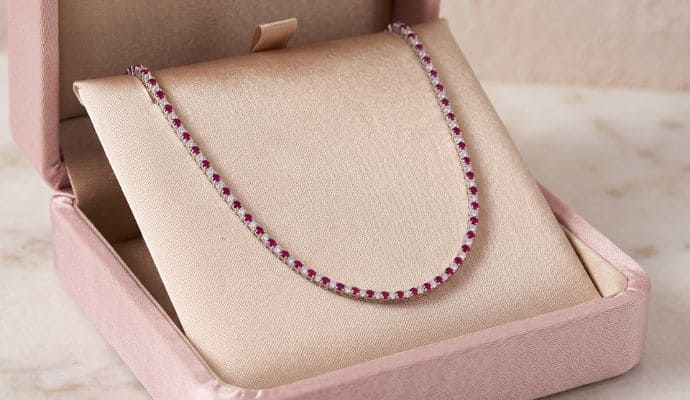 Alternating Ruby Lab Grown Diamond