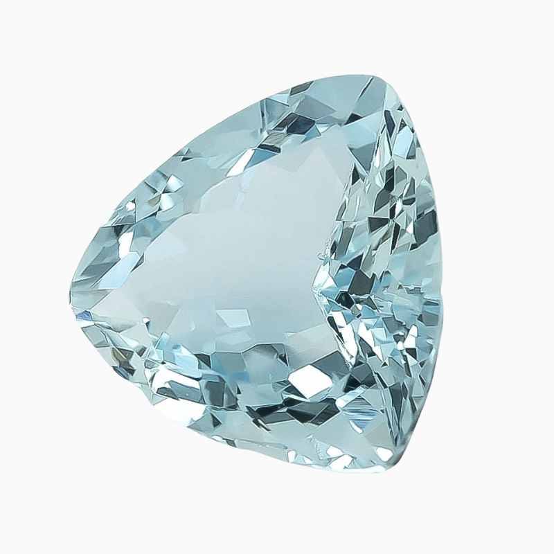 Soft Blue Aquamarine Trillion - Image 2