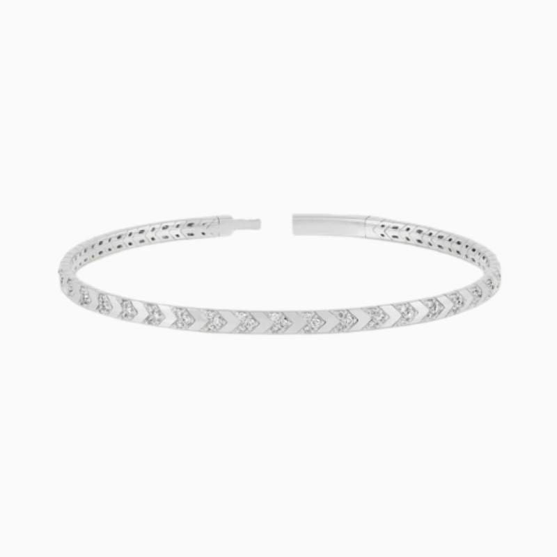 Lab Grown Diamond Arrow Flexible Bangle with lab grown diamonds in 14k solid gold