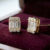 Baguette And Round Natural Diamond Stud