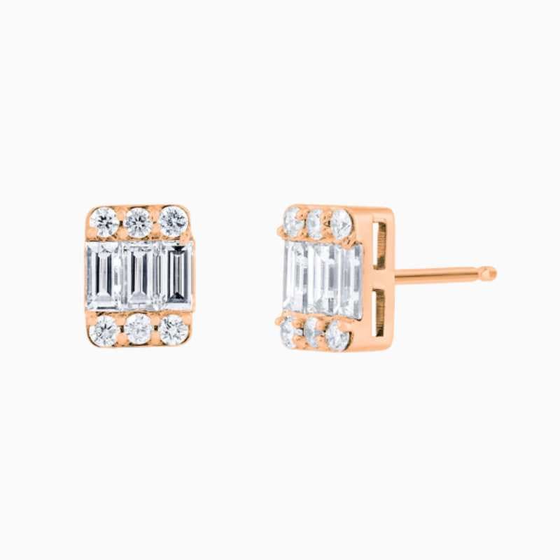 Baguette and Round earring