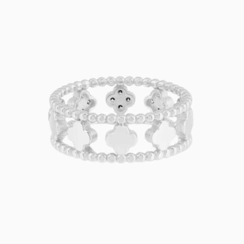 flower clover ring back