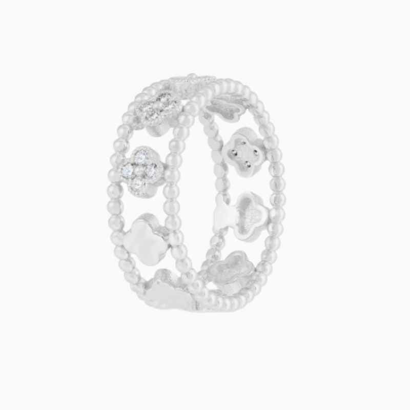 flower clover ring side