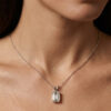 Bezel Set IGI Certified Emerald Cut Lab Grown Diamond Pendant Necklace