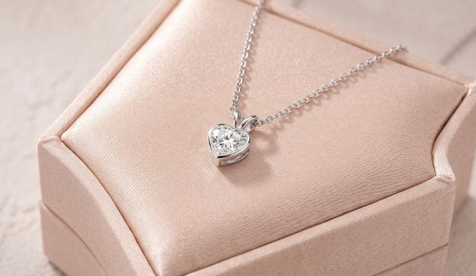IGI Bezel Set Heart Lab Diamond Pendant
