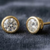 Bezel Set Lab Grown Diamond Stud Earrings