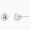 Bezel Set Natural Diamond Stud Earrings