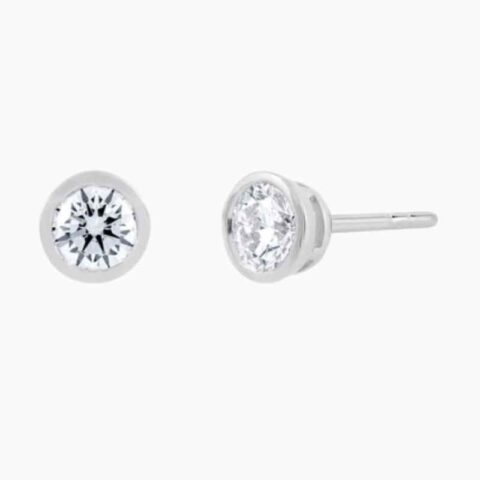 Bezel Set Lab Grown Diamond Stud Earrings