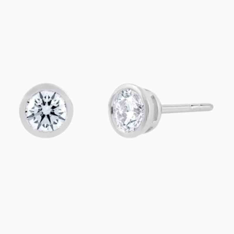Bezel Set Lab Grown Diamond Stud Earrings