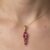 Pink tourmaline gold pendant necklace with pear gemstones