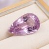 Natural pear-cut blush pink kunzite loose gemstone displayed in a premium jewelry box
