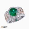 Natural Brazilian Emerald round ring