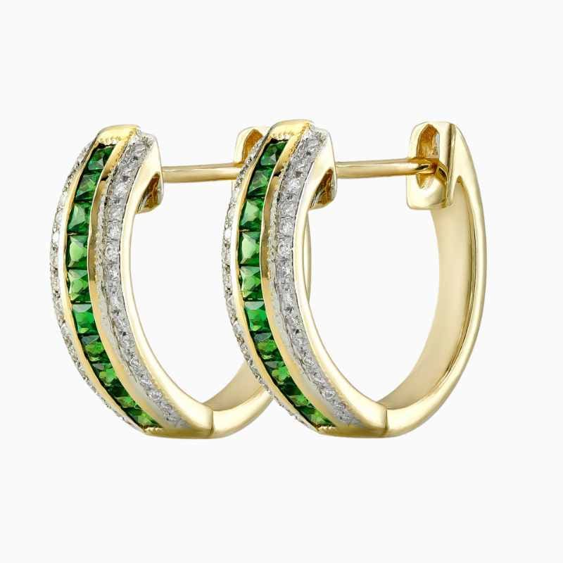 Tsavorite diamond earrings