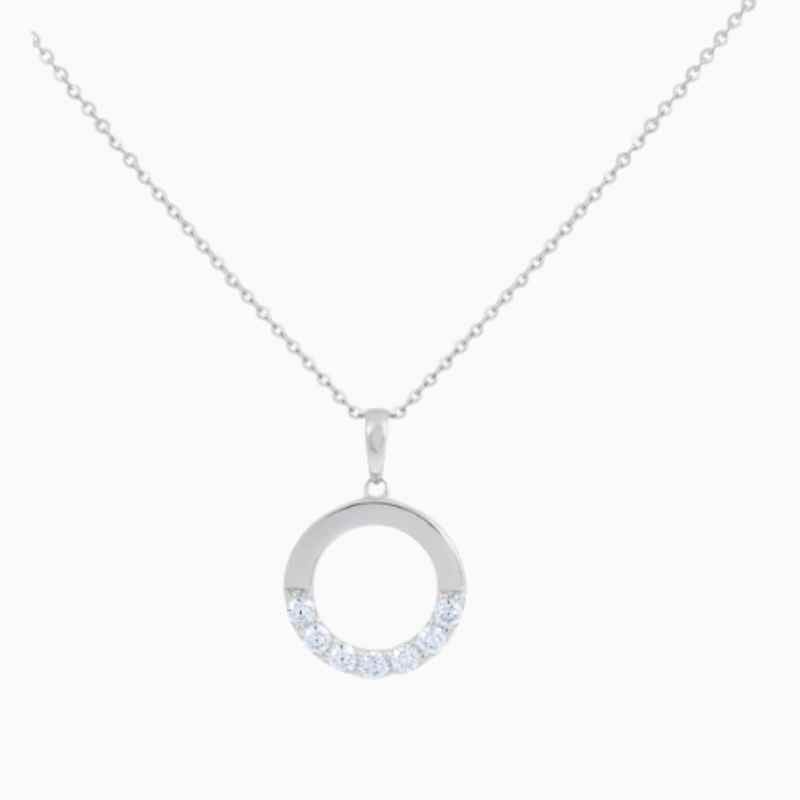 circle half natural diamond necklace