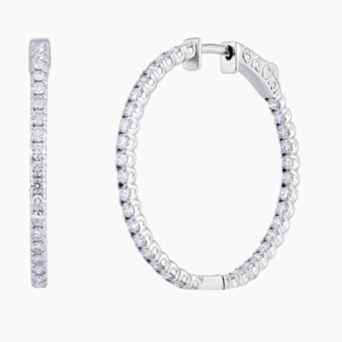 Classic Natural Diamond Hoop Earrings