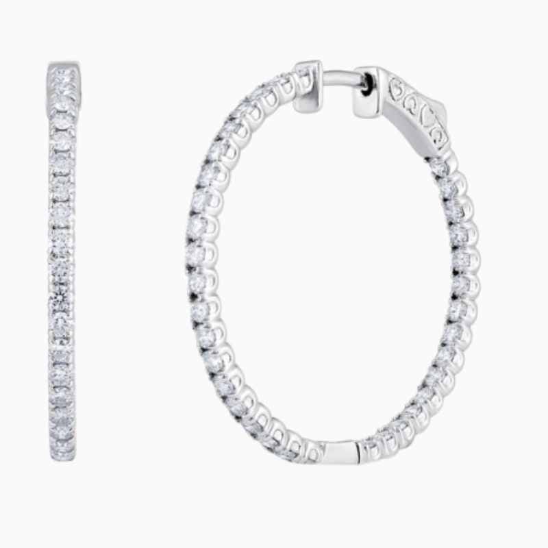 Classic Natural Diamond Hoop Earrings