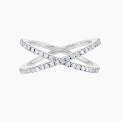 Criss Cross Half Way Lab Grown Diamond Ring | Stud Gems