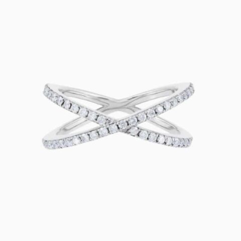 Criss Cross Half Way Lab Grown Diamond Ring
