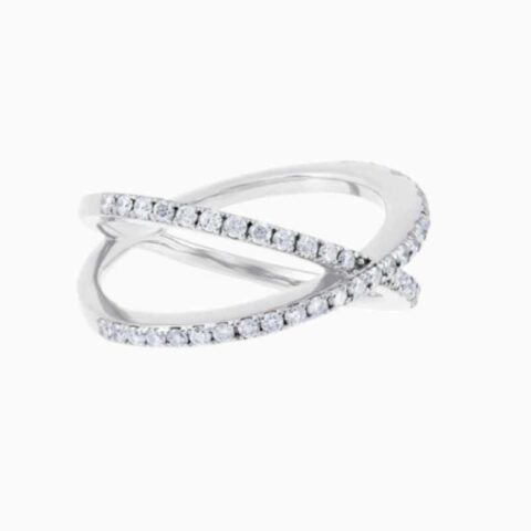half way lab grown diamond ring silver