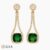 Chrome Tourmaline diamond earrings in 18K Yellow Gold