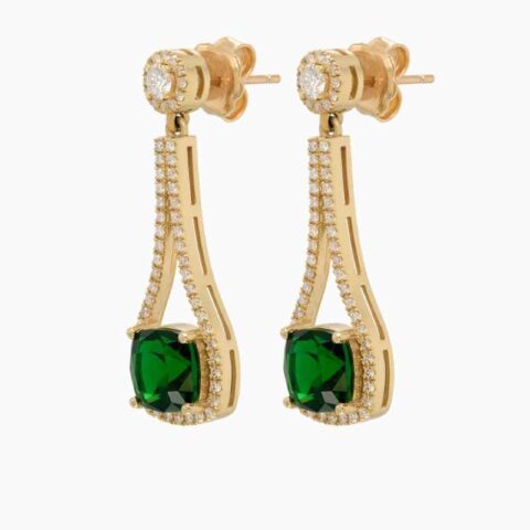 Chrome Tourmaline diamond earrings