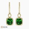 Tsavorite diamond earrings in 18K Yellow Gold
