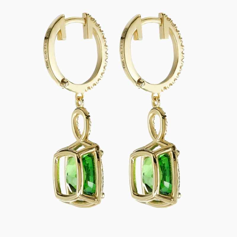 Regal Green Tsavorite Diamond Earrings