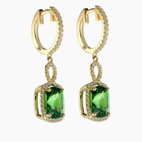 Tsavorite diamond earrings