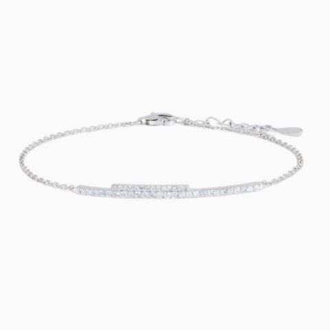 Dainty Bar Lab Grown Diamond Bracelet with lab grown diamonds in 14k solid gold