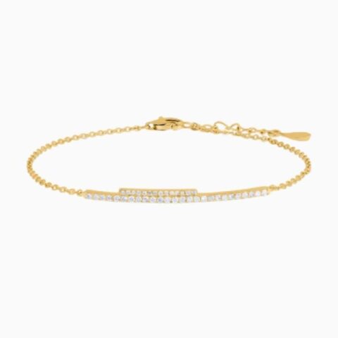 Dainty Bar Lab Grown Diamond Bracelet with lab grown diamonds in 14k solid gold golden