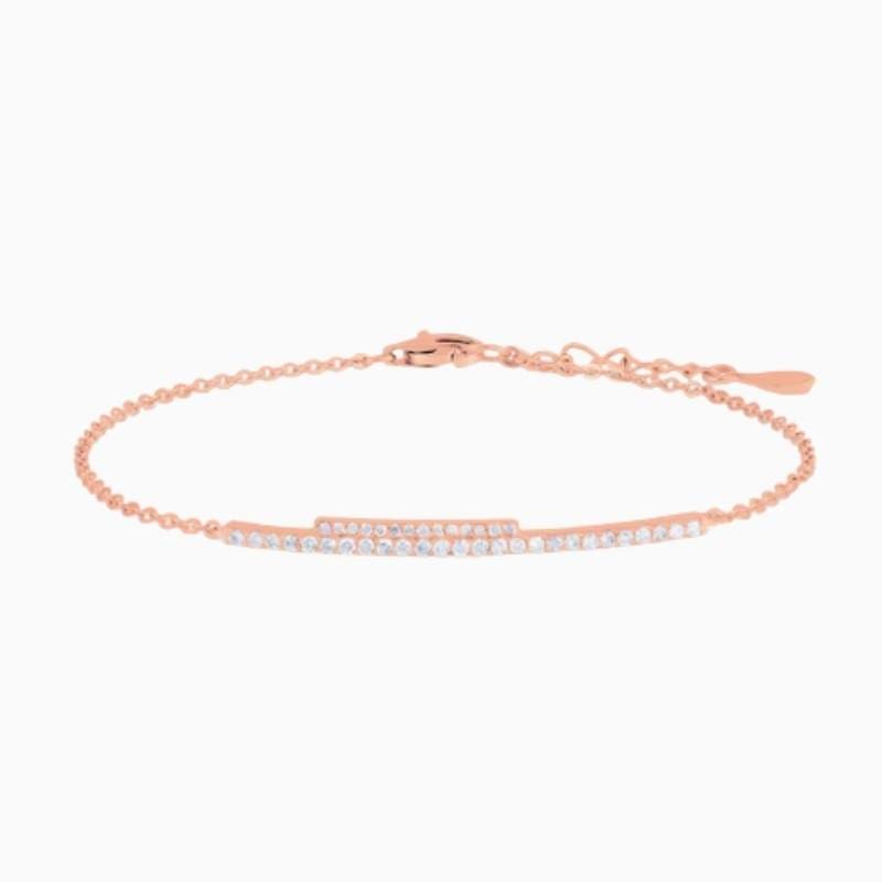 Dainty Bar Lab Grown Diamond Bracelet with lab grown diamonds in 14k solid gold rose gold