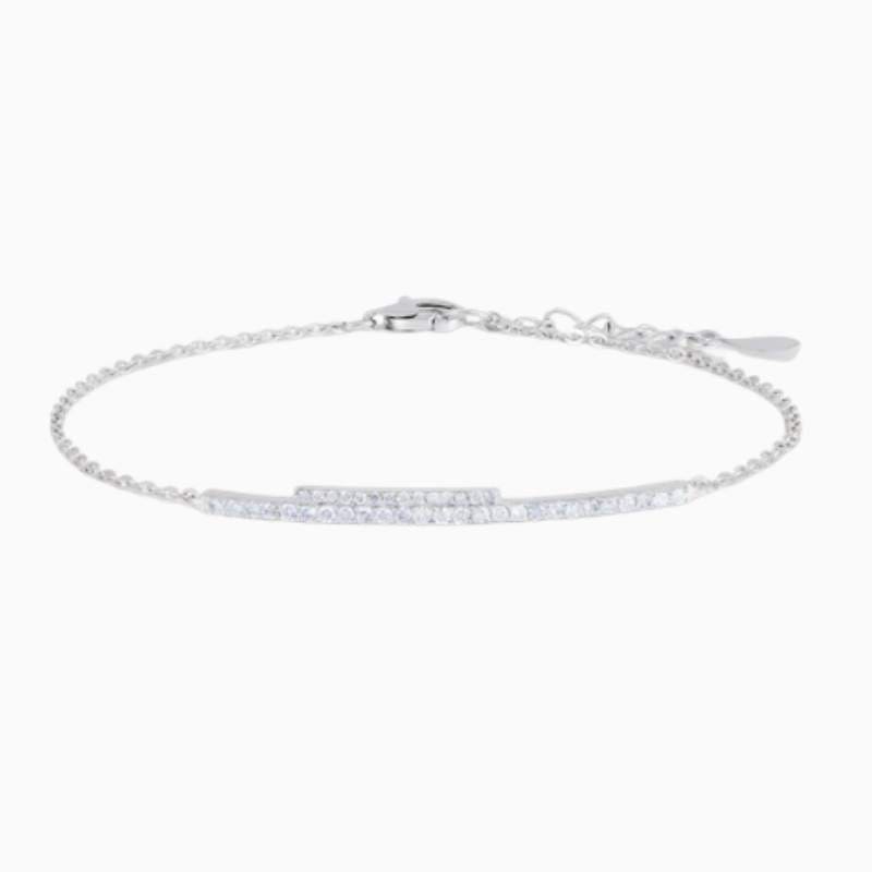 Dainty Bar Lab Grown Diamond Bracelet with lab grown diamonds in 14k solid gold