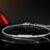Dainty natural diamond bar bracelet in white gold on black marble display
