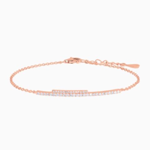 dainty bar natural diamond bracelet rose gold