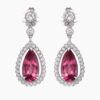 Pink Tourmaline diamond earrings in Platinum