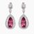 Pink Tourmaline diamond earrings in Platinum