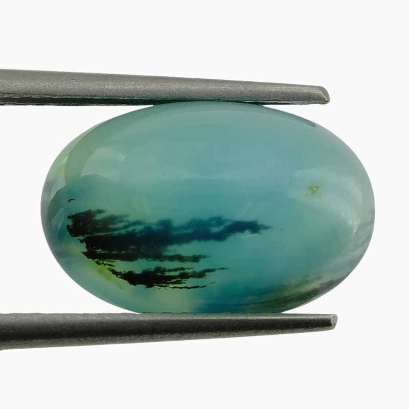 oval dendritic blue opal