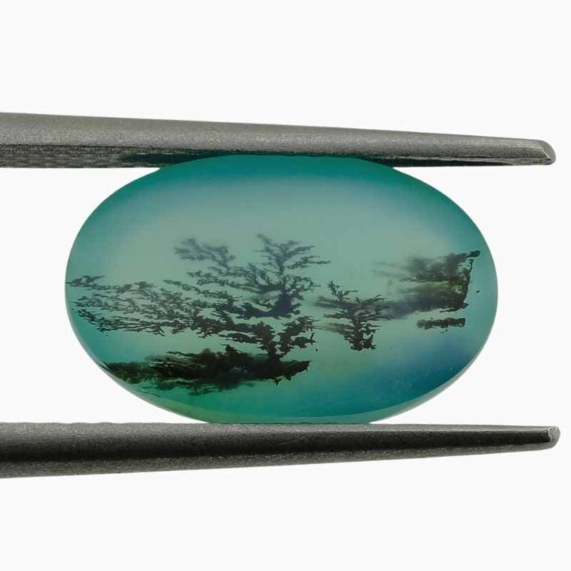 natural dendritic blue opal gemstone