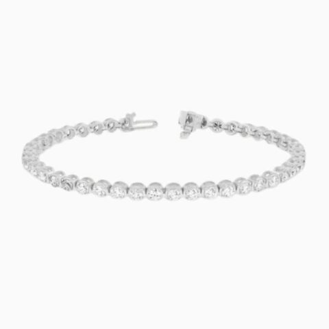 Lab Grown Diamond Cupcake Set Tennis Bracelet with lab grown diamonds in 14k solid gold