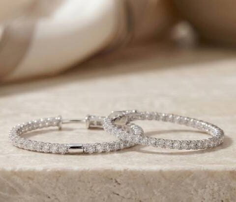 Diamond Hoop Earrings