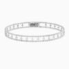 Two Row Beaded Flexible Bangle with Natural Diamond Petite Flower Clusters