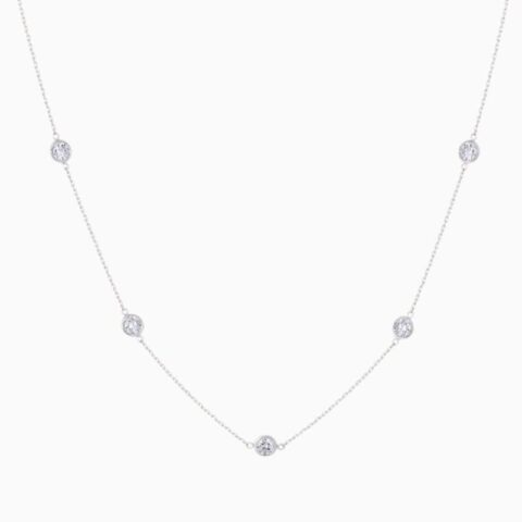 Diamond by the yard lab grown diamond bezel necklace 14K gold